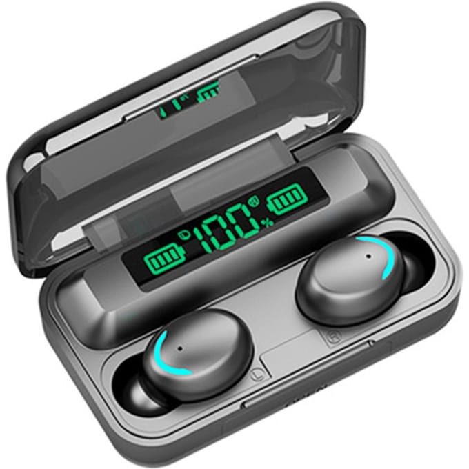 F95 True Wireless Stereo BT 5.0 Oordopjes Oplaadbare Stereo Geluid Oordopjes Waterdicht Touchcontrol Headset Compatibel met Android/iOS/PC Tablet Zwart zwart