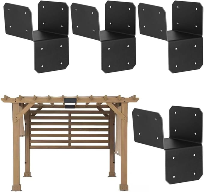 Paalhouders - Balkconnectoren - Dakbevestiging - Robuuste constructie - 4x4 inch - Metaal