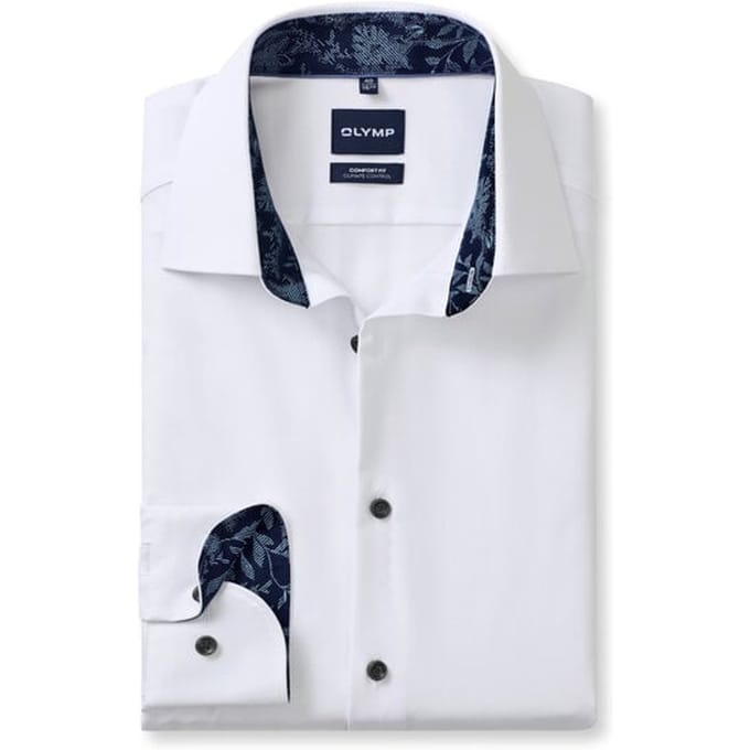 OLYMP Luxor 24/Seven Overhemd, Comfort Fit, New Kent, Wit
