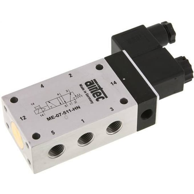 5/2 G1/4'' (G1/8'') Magneetventiel Extern 24V AC -0.95-10bar/-13.2-140psi Airtec
