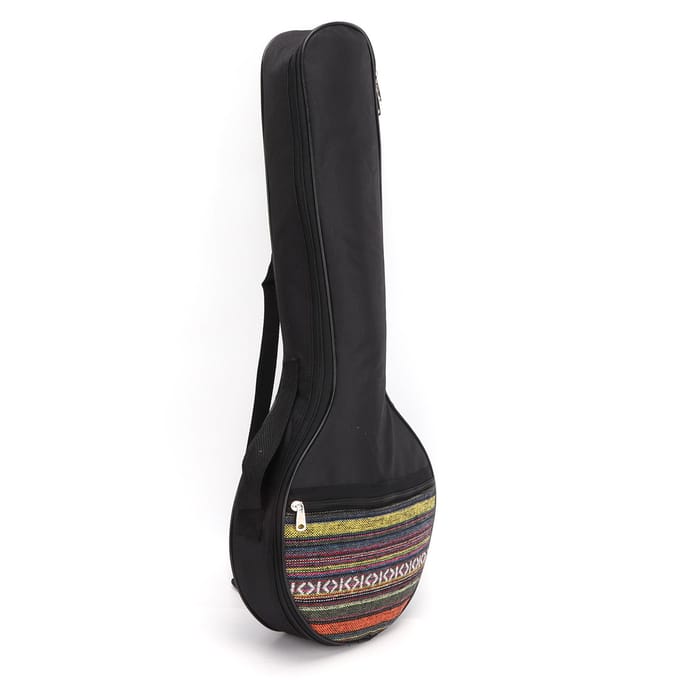4-snarige Banjo Tas Gig Etnische Stijl Katoen met Verstelbare Riemen Instrument Accessoire black