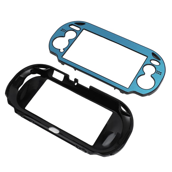 Harde Beschermhoes voor PS Vita 1000 Perfecte Pasvorm Vervanging Aluminiumlegering Beschermhoes Hard voor PSV 1000 Gameconsole Light Blue black