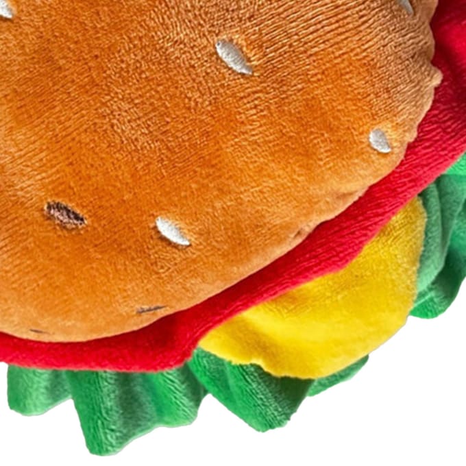 Kat Hamburger Hoofddeksel Cartoon Schattig Zacht Comfortabel Pluche Verstelbare Pet Hoofddeksel voor Feest L red