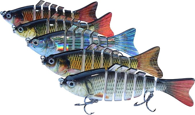 6-Delige 7-Segment Jerkbait Hengel Aas Set voor Snoek en Roofvis