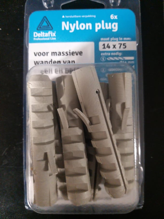 Deltafix nylon plug grijs 14 x 75 mm 6 st.