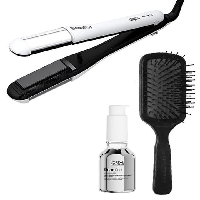 L'Oréal Professionnel Steampod 4.0 + 3-in-1 Smoothing Treatment + Borstel
