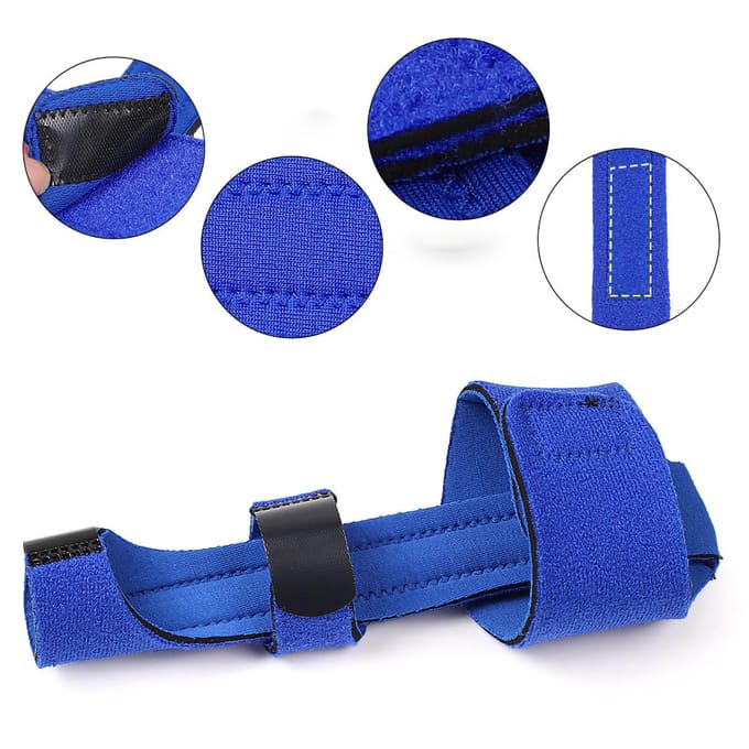 Vingercorrectorbrace Nylon Polyurethaan Aluminium Verstelbare vinger Vaste riem voor herstel blue