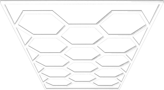 Hexagon LED Lamp - Werkplaats Verlichting - Ruimte Verlichten - Flexibele Combinatie - 243 x 484 cm - Wit