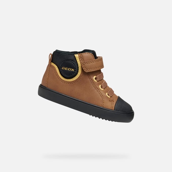 GEOX GISLI PEUTERJONGENS Sneakers - TABAK/ZWART - Maat 24