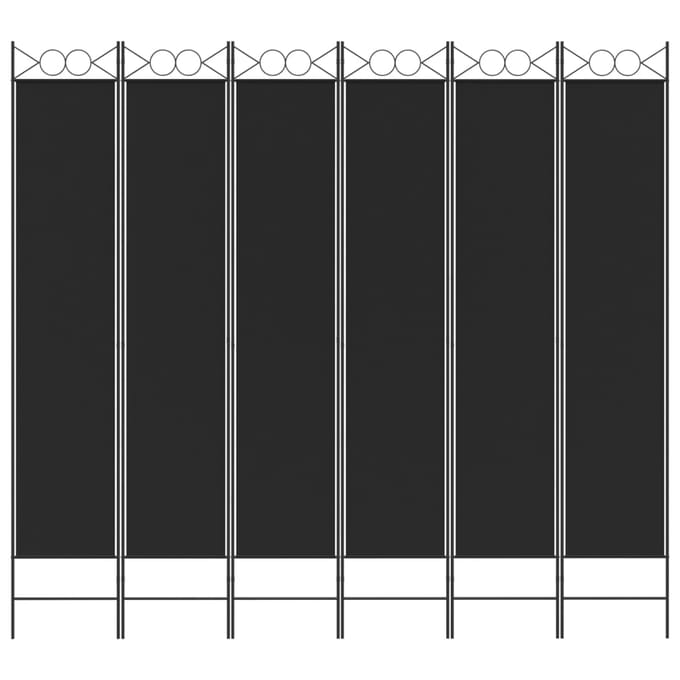 vidaXL - Kamerscherm - met - 6 - panelen - 240x220 - cm - stof - zwart