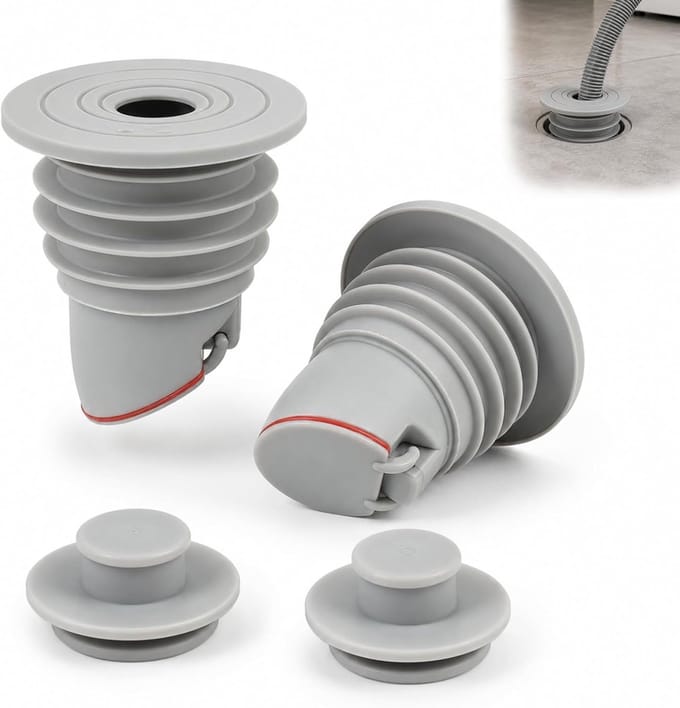2PCS Silicone Drain Caps for Washing Machine, Kitchen, Bathroom, Drain Hose and Gutter, Odor Resistant, Waterproof - ShopVlot