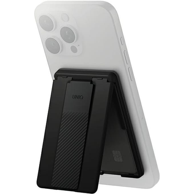 Portefeuille Magnétique UNIQ Heldro ID avec Support et Dragonne Noir/Noir Minuit