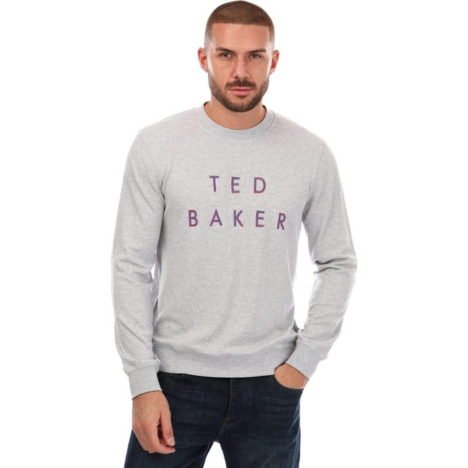 Ted Baker Sonics sweatshirt met normale pasvorm en logo voor heren, grijs