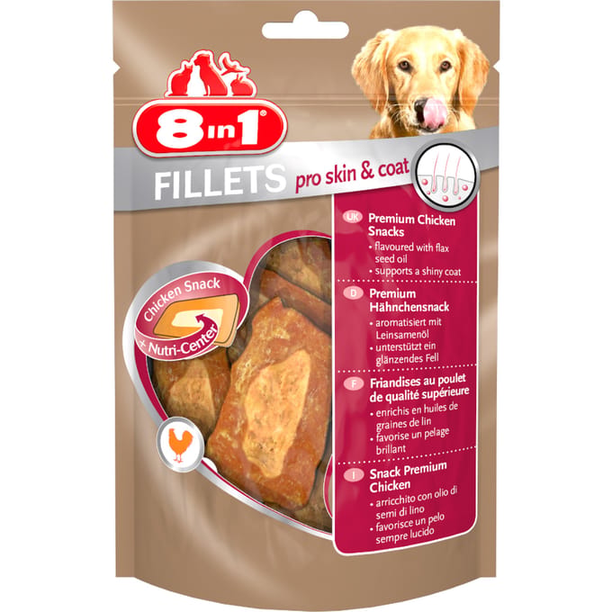8in1 Fillets Pro Skin & Coat - Kip - Hondensnacks - 80 g