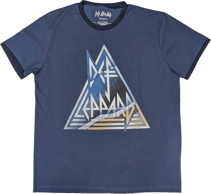 Def Leppard - Triangle Logo Heren T-shirt - S - Blauw