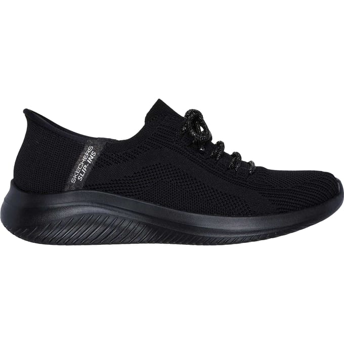 Skechers Dames Ultra Flex 3.0 Platte Sneakers (Zwart)