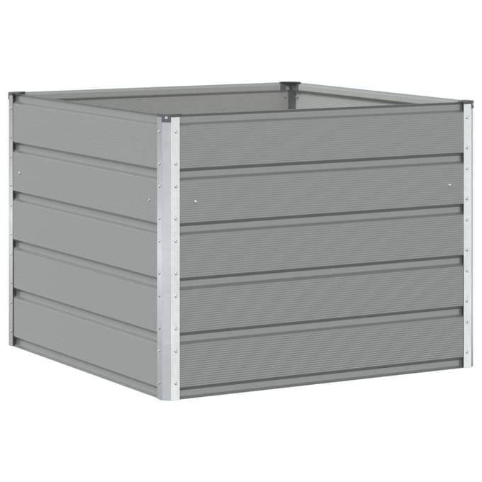 vidaXL - Plantenbak - Lichtgrijs - 100 - x - 100 - x - 75 - cm - Staal