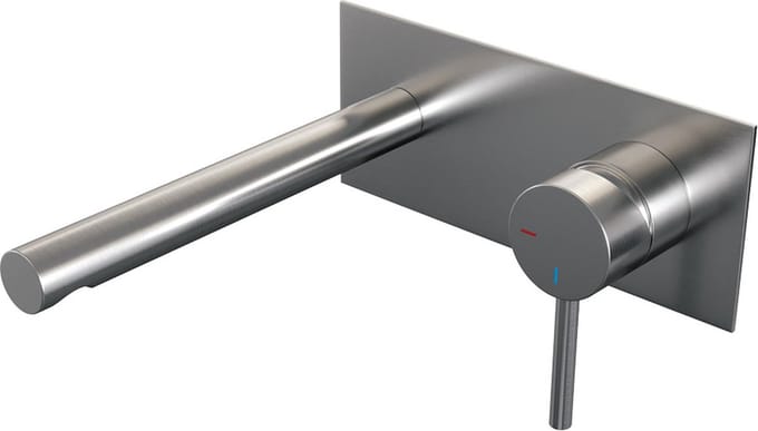 Brauer Chrome Edition inbouw wastafelmengkraan met rechte uitloop en afdekplaat model A1 chroom