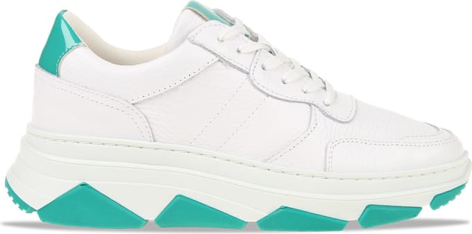 Poelman Wedge Wit/Groen Dames Maat 41