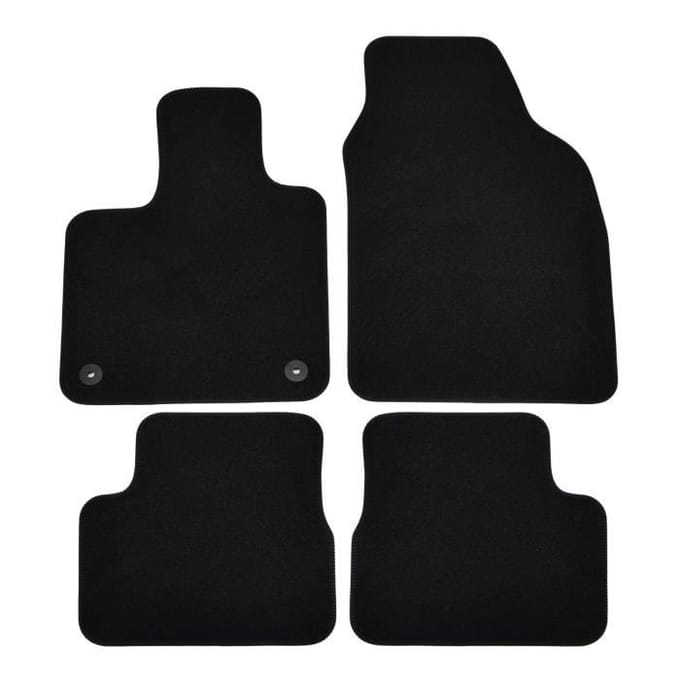 Tapis de sol - Fiat - 500e - 4 pièces - Antidérapant - Velours imperméable