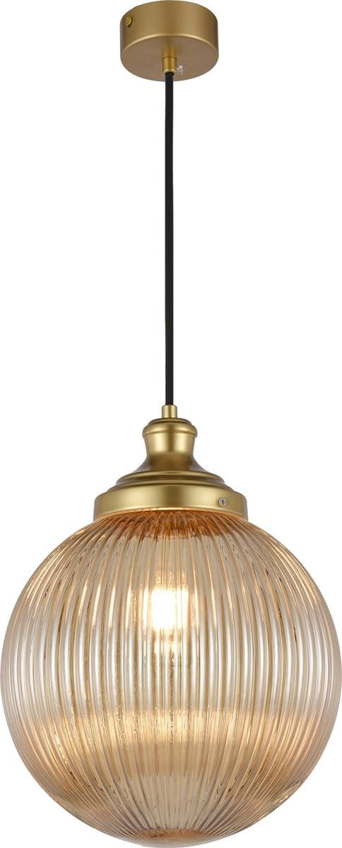 Hanglamp -E27 Fitting - Amber Glas - Diameter 250mm  - max.60w