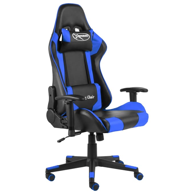 vidaXL - Gamestoel - draaibaar - PVC - blauw