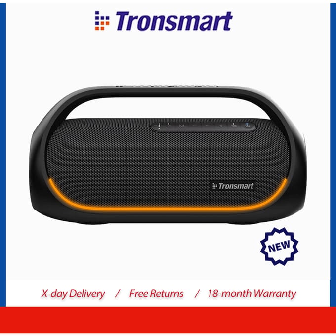 Tronsmart Bang Bluetooth Speaker 60W Buitenluidspreker voor feesten met Hi-Res Audio, zware bas, app-bediening, draagbaar handvat