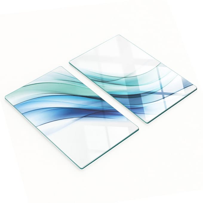 Multifunctionele decoratieve glazen panelen met abstract golfmotief, 2x30x52 cm