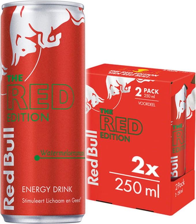 Red Bull - The Red Edition - Watermeloen - Blik - 12x 2 packs - 24 stuks Ã 250 ml