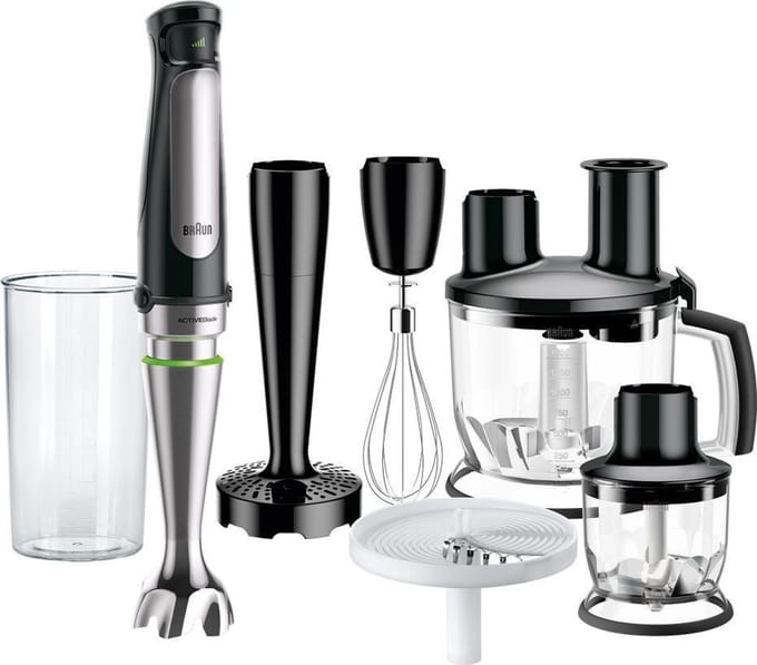 Braun MultiQuick 7X MQ7087X – Staafmixer - Met Foodprocessor, Hakmolen en Pureervoet - Traploze Easy SmartSpeed bediening - Antispatvoet - Zwart - 1000 W