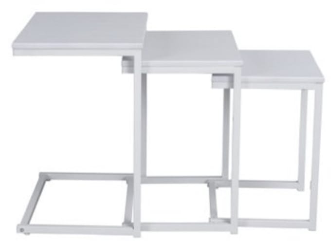 Furnish - Bijzettafeltjes - Set van 3 - Wit - 50x35x55
