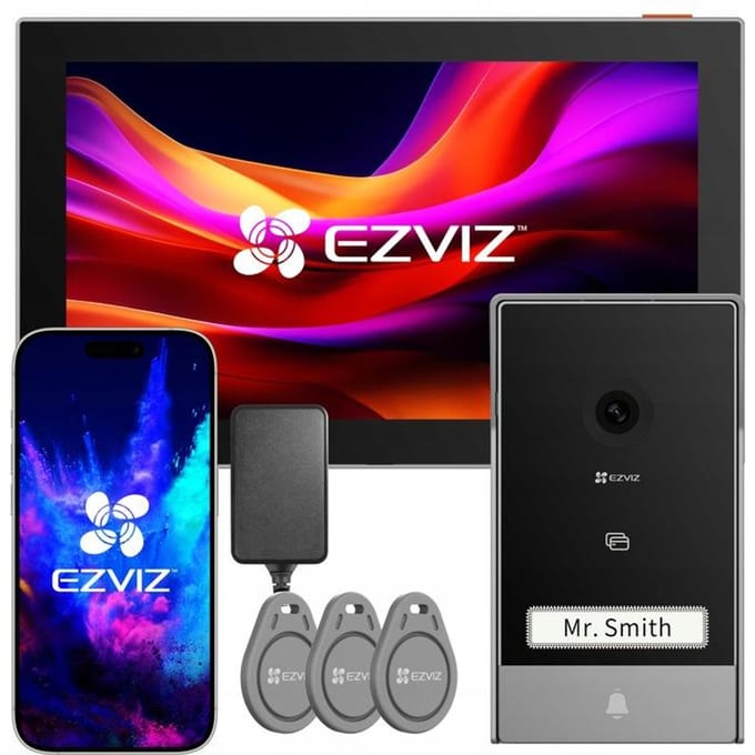 EZVIZ HP7 Video Intercom 2K – Deurintercom met 7-inch Touchscreen – Deur- en Poortontgrendeling op Afstand – Wi-Fi 6