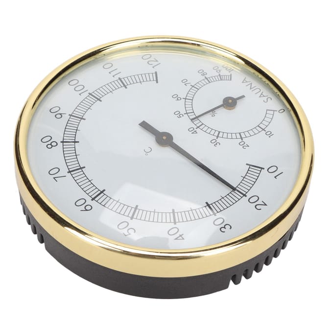 Saunaruimte Thermometer Wandmontage Duidelijke Schaal Fysieke Inductie Roestvrij Staal Hygrometer beige