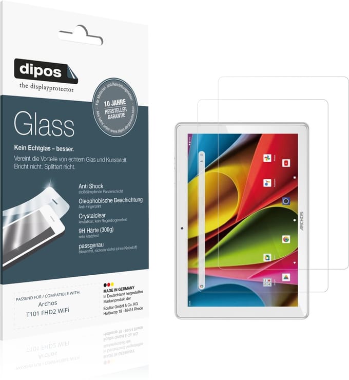 dipos – 2x Pantserfolie geschikt voor Archos T101 FHD2 WiFi | 9H Screenprotector