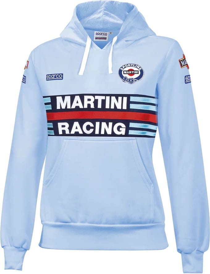 Sparco Martini Racing Dames Martini Racing Hoodie - Wit — Lichtblauw