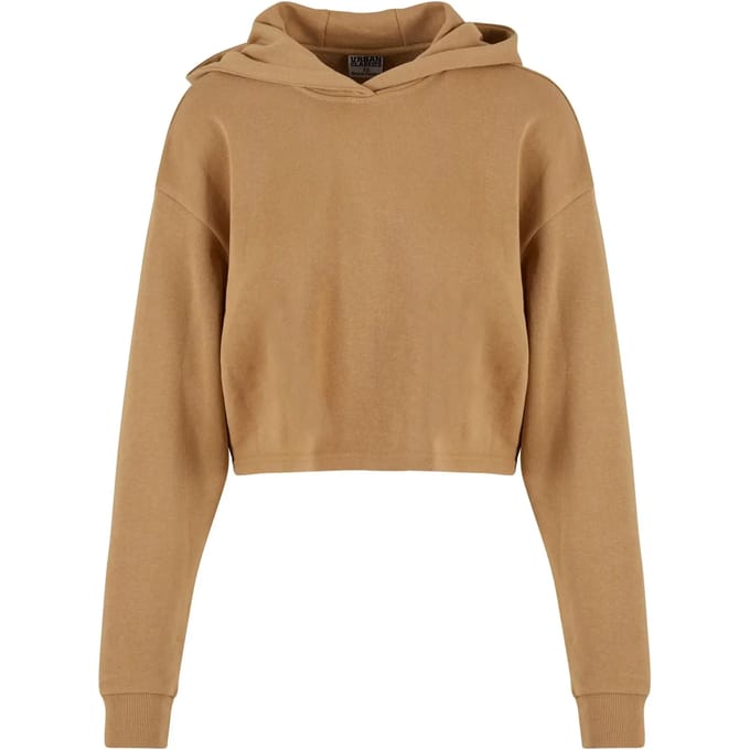 Urban Classics - Oversized Light Terry Crop Hoodie - XS - Beige