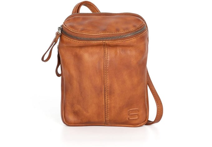 Leren Crossbodytas mini - Naomi - Brandy Cognac