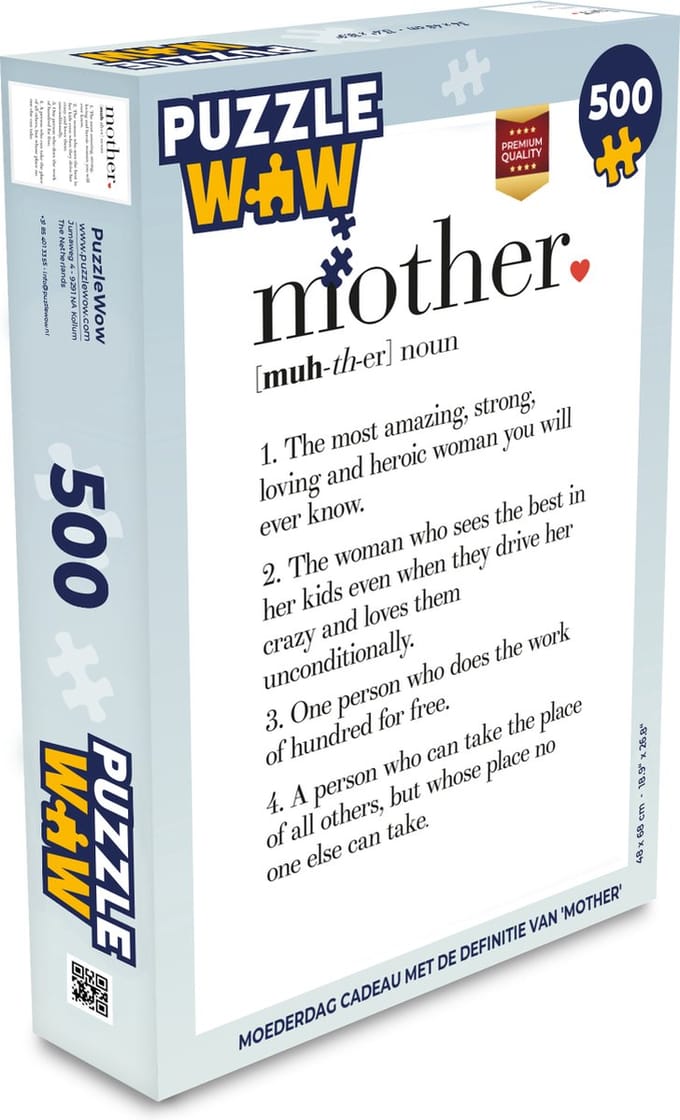 Puzzel Moeder definitie - Quotes - Mother - Spreuken - Legpuzzel - Puzzel 500 stukjes