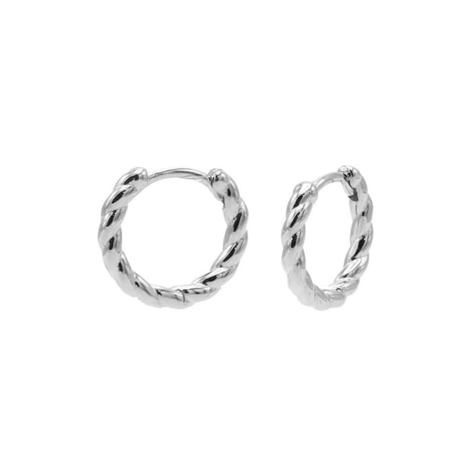 Karma Oorringen Hinged Hoops Twister 12 mm Zilver
