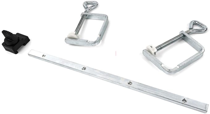 Scheppach Accessoirepakket voor Cirkelzaag PL75 & PL55 - Set van 2 schroefklemmen, 1 koppelstuk en 1 eindstop