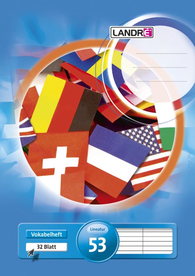 Woordenboekschrift A5-formaat, driebaans, 80 g/m², 40 vellen