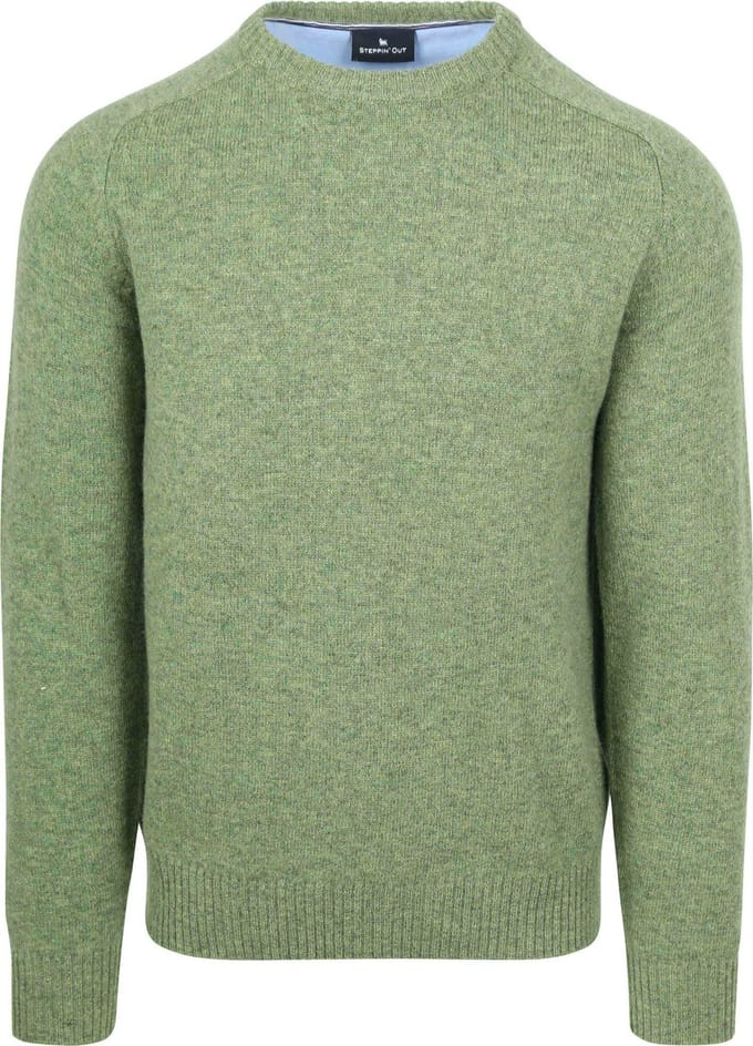 Steppin' Out Trui Lamswol Groen - Maat M - Heren