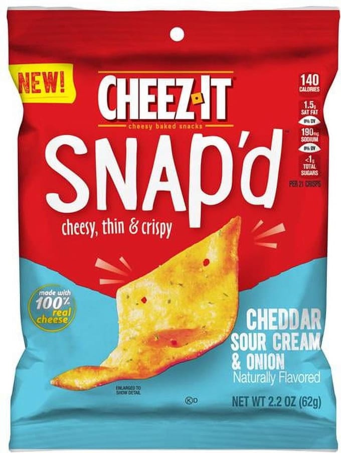 Cheez-It Snap'd Cheddar Sour Cream & Onion (6 x 62g)