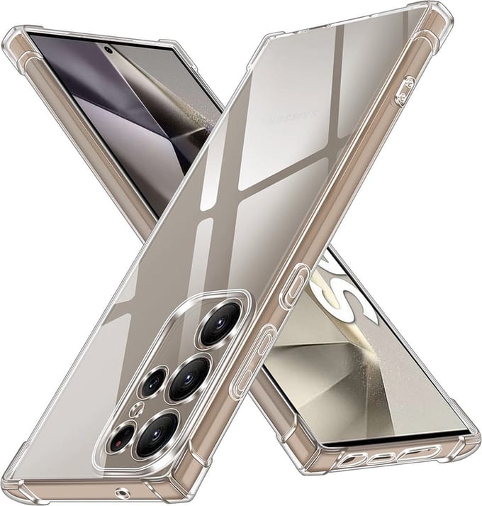 Techsuit Shockproof Silicone Back Cover hoesje voor Samsung Galaxy S24 Ultra - Transparant