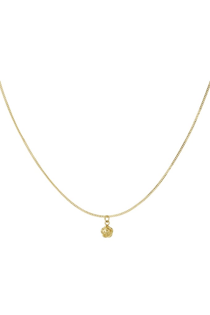Ketting simple flower charm Goud