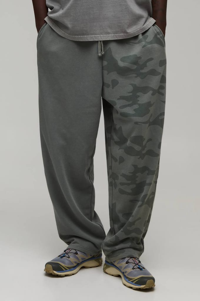 Ballonmodel Camo Gewassen Loopback Joggingbroek | Khaki | Size XS