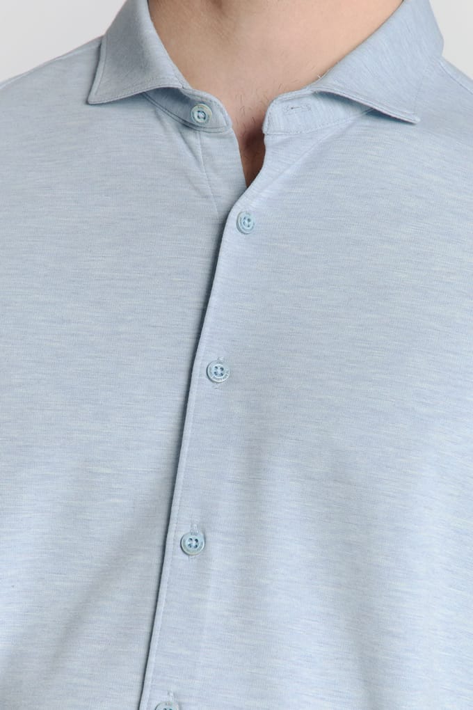 No Excess Shirt Short Sleeve Jersey Melange Stretch Cloud Größe: M | Casual hemden Outlet | Herren