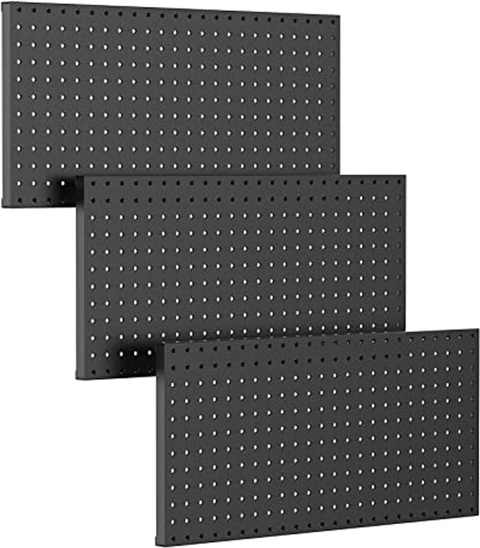 Metalen pegboard panelen set van 3 voor muur: ruimtebesparende organizer voor garage en werkplaats