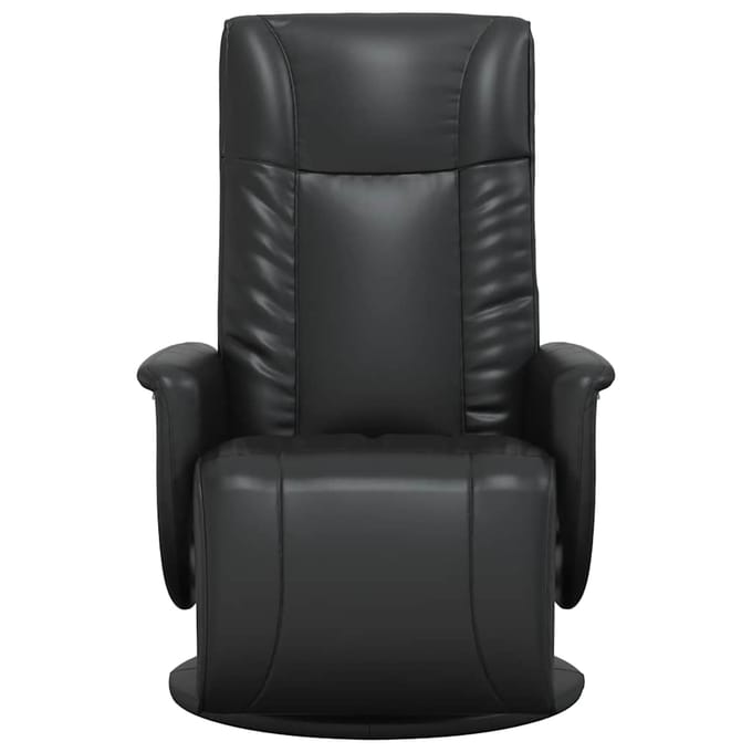 vidaXL - Fauteuil - verstelbaar - met - voetensteun - kunstleer - zwart