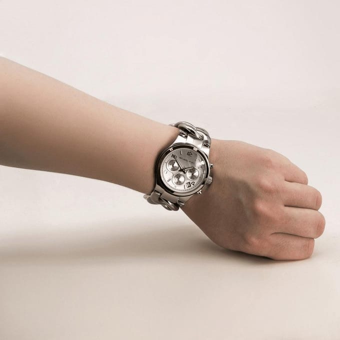 Michael Kors Runway Twist MK3149 Dames RVS Chronograaf Horloge 38 mm